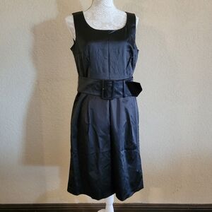 H&M Black Belted Dress Sz 12